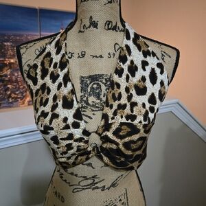 ROMWE Leopard Print Halter Top